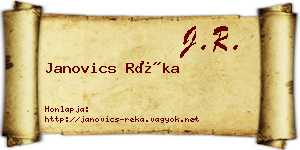 Janovics Réka névjegykártya